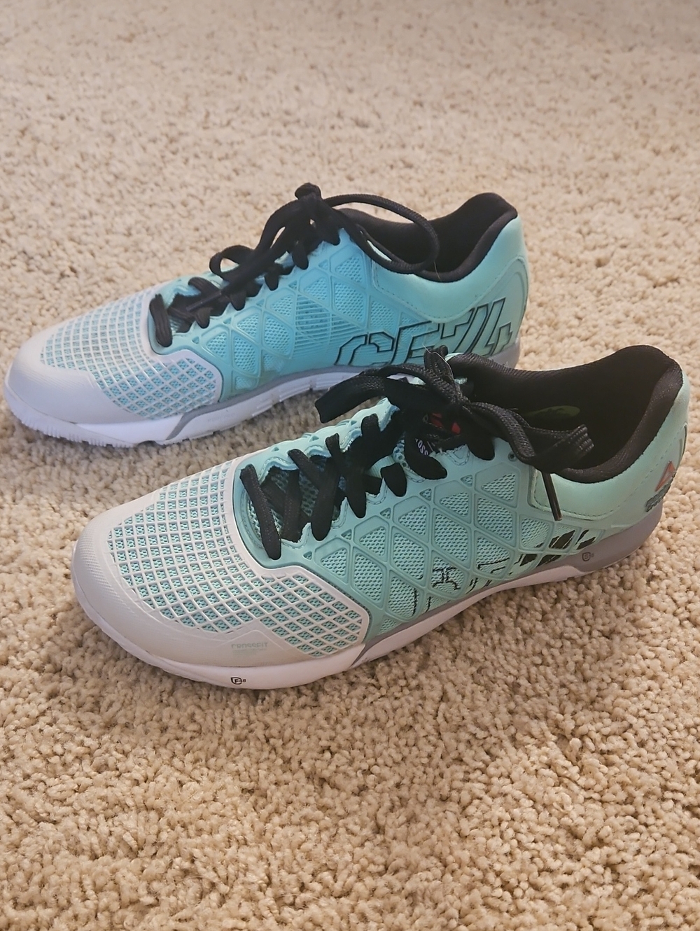 Reebok Women's Aqua and Black Cross-Training Shoes